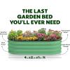image:imagePlant amp Plot Galvanized Raised Garden Beds Outdoor  421 ft Planter Raised Beds for Gardening Vegetables Flowers Teal  Large Metal Garden BoxLight Green