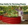 image:imagePlant amp Plot Galvanized Raised Garden Beds Outdoor  421 ft Planter Raised Beds for Gardening Vegetables Flowers Teal  Large Metal Garden BoxRed