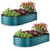 image:imagePlant amp Plot Galvanized Raised Garden Beds Outdoor  841 ft Planter Raised Beds for Gardening Vegetables Flowers  Large Metal Garden Box  Patented ToolFree Design GrayTurquoise