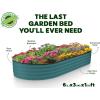 image:imagePlant amp Plot Galvanized Raised Garden Beds Outdoor  841 ft Planter Raised Beds for Gardening Vegetables Flowers  Large Metal Garden Box  Patented ToolFree Design GrayTurquoise