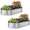 image:imagePlant amp Plot Galvanized Raised Garden Beds Outdoor  841 ft Planter Raised Beds for Gardening Vegetables Flowers  Large Metal Garden Box  Patented ToolFree Design GraySilver