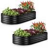image:imagePlant amp Plot Galvanized Raised Garden Beds Outdoor  841 ft Planter Raised Beds for Gardening Vegetables Flowers  Large Metal Garden Box  Patented ToolFree Design GrayBlack