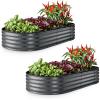 image:imagePlant amp Plot Galvanized Raised Garden Beds Outdoor  841 ft Planter Raised Beds for Gardening Vegetables Flowers  Large Metal Garden Box  Patented ToolFree Design GrayGray