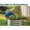 image:imageRound Galvanized Raised Garden Bed  441 ft Galvanized Raised Garden Beds Outdoor for Gardening Vegetables Flowers  Patented ToolFree Design Round Planter Silver1
