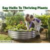 image:imageRound Galvanized Raised Garden Bed  441 ft Galvanized Raised Garden Beds Outdoor for Gardening Vegetables Flowers  Patented ToolFree Design Round Planter Silver1