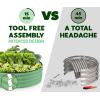 image:imageRound Galvanized Raised Garden Bed  441 ft Galvanized Raised Garden Beds Outdoor for Gardening Vegetables Flowers  Patented ToolFree Design Round Planter TealLight Green