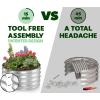 image:imageRound Galvanized Raised Garden Bed  441 ft Galvanized Raised Garden Beds Outdoor for Gardening Vegetables Flowers  Patented ToolFree Design Round Planter Silver2