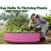 image:imageRound Galvanized Raised Garden Bed  441 ft Galvanized Raised Garden Beds Outdoor for Gardening Vegetables Flowers  Patented ToolFree Design Round Planter TealPink