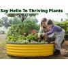 image:imageRound Galvanized Raised Garden Bed  441 ft Galvanized Raised Garden Beds Outdoor for Gardening Vegetables Flowers  Patented ToolFree Design Round Planter TealYellow
