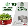 image:imageRound Galvanized Raised Garden Bed  441 ft Galvanized Raised Garden Beds Outdoor for Gardening Vegetables Flowers  Patented ToolFree Design Round Planter TealRed
