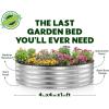 image:imageRound Galvanized Raised Garden Bed  441 ft Galvanized Raised Garden Beds Outdoor for Gardening Vegetables Flowers  Patented ToolFree Design Round Planter Silver1