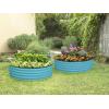 image:imageRound Galvanized Raised Garden Bed  441 ft Galvanized Raised Garden Beds Outdoor for Gardening Vegetables Flowers  Patented ToolFree Design Round Planter TealTeal