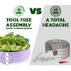 image:imageRound Galvanized Raised Garden Bed  441 ft Galvanized Raised Garden Beds Outdoor for Gardening Vegetables Flowers  Patented ToolFree Design Round Planter TealLavender