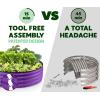 image:imageRound Galvanized Raised Garden Bed  441 ft Galvanized Raised Garden Beds Outdoor for Gardening Vegetables Flowers  Patented ToolFree Design Round Planter TealPurple