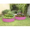 image:imageRound Galvanized Raised Garden Bed  441 ft Galvanized Raised Garden Beds Outdoor for Gardening Vegetables Flowers  Patented ToolFree Design Round Planter TealPink