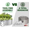 image:imageRound Galvanized Raised Garden Bed  441 ft Galvanized Raised Garden Beds Outdoor for Gardening Vegetables Flowers  Patented ToolFree Design Round Planter Silver2