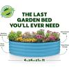 image:imageRound Galvanized Raised Garden Bed  441 ft Galvanized Raised Garden Beds Outdoor for Gardening Vegetables Flowers  Patented ToolFree Design Round Planter TealTeal