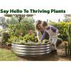 image:imageRound Galvanized Raised Garden Bed  441 ft Galvanized Raised Garden Beds Outdoor for Gardening Vegetables Flowers  Patented ToolFree Design Round Planter Silver2
