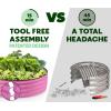 image:imageRound Galvanized Raised Garden Bed  441 ft Galvanized Raised Garden Beds Outdoor for Gardening Vegetables Flowers  Patented ToolFree Design Round Planter TealPink