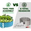 image:imageRound Galvanized Raised Garden Bed  441 ft Galvanized Raised Garden Beds Outdoor for Gardening Vegetables Flowers  Patented ToolFree Design Round Planter TealTeal