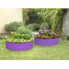 image:imageRound Galvanized Raised Garden Bed  441 ft Galvanized Raised Garden Beds Outdoor for Gardening Vegetables Flowers  Patented ToolFree Design Round Planter TealPurple