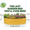 image:imageRound Galvanized Raised Garden Bed  441 ft Galvanized Raised Garden Beds Outdoor for Gardening Vegetables Flowers  Patented ToolFree Design Round Planter TealYellow