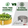 image:imageRound Galvanized Raised Garden Bed  441 ft Galvanized Raised Garden Beds Outdoor for Gardening Vegetables Flowers  Patented ToolFree Design Round Planter TealYellow