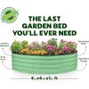 image:imageRound Galvanized Raised Garden Bed  441 ft Galvanized Raised Garden Beds Outdoor for Gardening Vegetables Flowers  Patented ToolFree Design Round Planter TealLight Green