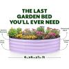 image:imageRound Galvanized Raised Garden Bed  441 ft Galvanized Raised Garden Beds Outdoor for Gardening Vegetables Flowers  Patented ToolFree Design Round Planter TealLavender