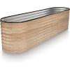image:imageGalvanized Raised Garden Beds Outdoor  822 ft Planter Raised Beds for Gardening Vegetables Flowers  Large Metal Garden Box Light Wood Grain  Patent Pending ToolFree Assembly