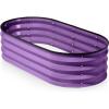 image:imagePlant amp Plot Galvanized Raised Garden Beds Outdoor  421 ft Planter Raised Beds for Gardening Vegetables Flowers  Large Metal Garden Box Dark Wood GrainPurple
