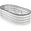 image:imagePlant amp Plot Galvanized Raised Garden Beds Outdoor  421 ft Planter Raised Beds for Gardening Vegetables Flowers  Large Metal Garden Box White Wood Grain