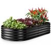 image:imagePlant amp Plot Galvanized Raised Garden Beds Outdoor  841 ft Planter Raised Beds for Gardening Vegetables Flowers  Large Metal Garden Box  Patented ToolFree Design GrayBlack