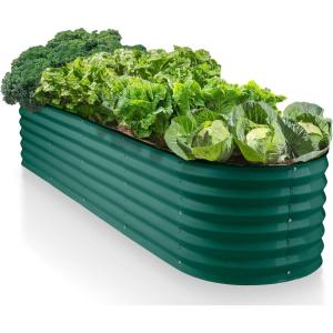 image:image9in1 Galvanized Steel Raised Garden Bed  8215 ft Modular Planter for Gardening Vegetables Flowers  18 Tall Metal Raised Garden Beds Outdoor White  Patented Design Planter BoxDark Green