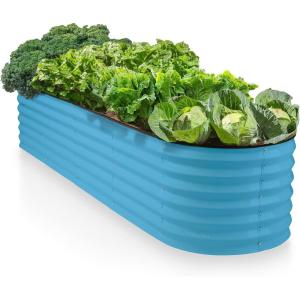 image:image9in1 Galvanized Steel Raised Garden Bed  8215 ft Modular Planter for Gardening Vegetables Flowers  18 Tall Metal Raised Garden Beds Outdoor White  Patented Design Planter BoxTeal