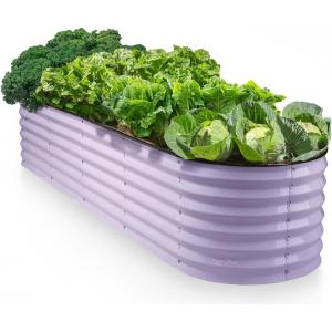 image:image9in1 Galvanized Steel Raised Garden Bed  8215 ft Modular Planter for Gardening Vegetables Flowers  18 Tall Metal Raised Garden Beds Outdoor White  Patented Design Planter BoxLavender