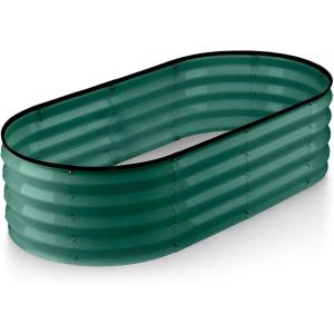 image:imagePlant amp Plot Galvanized Raised Garden Beds Outdoor  421 ft 2Pack Planter Raised Beds for Gardening Vegetables Flowers  Large Metal Garden Box White  Patented ToolFree DesignDark Green
