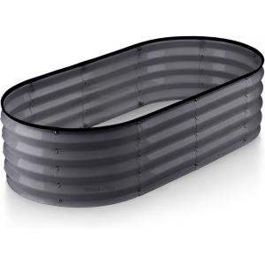 image:imagePlant amp Plot Galvanized Raised Garden Beds Outdoor  421 ft 2Pack Planter Raised Beds for Gardening Vegetables Flowers  Large Metal Garden Box White  Patented ToolFree DesignGray