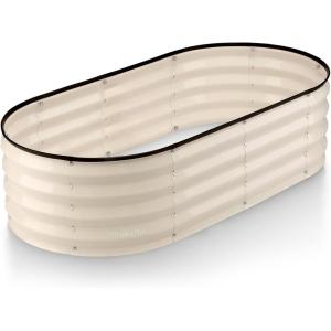 image:imagePlant amp Plot Galvanized Raised Garden Beds Outdoor  421 ft 2Pack Planter Raised Beds for Gardening Vegetables Flowers  Large Metal Garden Box White  Patented ToolFree DesignWhite