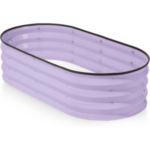 image:imagePlant amp Plot Galvanized Raised Garden Beds Outdoor  421 ft Planter Raised Beds for Gardening Vegetables Flowers  Large Metal Garden Box Dark Wood GrainLavender