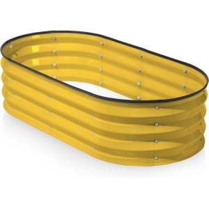 image:imagePlant amp Plot Galvanized Raised Garden Beds Outdoor  421 ft Planter Raised Beds for Gardening Vegetables Flowers Teal  Large Metal Garden BoxYellow