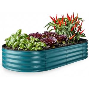 image:imagePlant amp Plot Galvanized Raised Garden Beds Outdoor  841 ft Planter Raised Beds for Gardening Vegetables Flowers  Large Metal Garden Box  Patented ToolFree Design GrayTurquoise