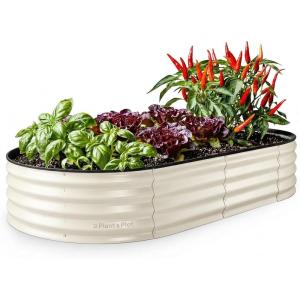 image:imagePlant amp Plot Galvanized Raised Garden Beds Outdoor  841 ft Planter Raised Beds for Gardening Vegetables Flowers  Large Metal Garden Box  Patented ToolFree Design GrayWhite