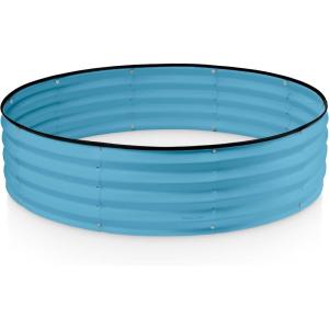 image:imageRound Galvanized Raised Garden Bed  441 ft Galvanized Raised Garden Beds Outdoor for Gardening Vegetables Flowers  Patented ToolFree Design Round Planter TealTeal