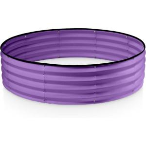 image:imageRound Galvanized Raised Garden Bed  441 ft Galvanized Raised Garden Beds Outdoor for Gardening Vegetables Flowers  Patented ToolFree Design Round Planter TealPurple