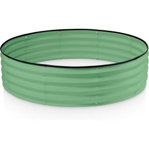 image:imageRound Galvanized Raised Garden Bed  441 ft Galvanized Raised Garden Beds Outdoor for Gardening Vegetables Flowers  Patented ToolFree Design Round Planter TealLight Green