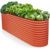image:image9in1 Galvanized Raised Garden Beds Outdoor  8225 ft Modular Planter for Gardening Vegetables Flowers  32 Extra Tall Metal Raised Garden Bed Orange  Patented Design Planter Box