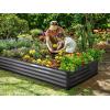 image:imagePlant amp Plot Galvanized Raised Garden Beds Outdoor  841 ft Planter Raised Beds for Gardening Vegetables Flowers  Large Metal Garden Box  Patented ToolFree Design Dark GrayDark Gray