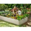 image:imagePlant amp Plot Galvanized Raised Garden Beds Outdoor  841 ft Planter Raised Beds for Gardening Vegetables Flowers  Large Metal Garden Box  Patented ToolFree Design Dark GrayWhite