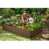 image:imagePlant amp Plot Galvanized Raised Garden Beds Outdoor  841 ft Planter Raised Beds for Gardening Vegetables Flowers  Large Metal Garden Box  Patented ToolFree Design Dark GrayDark Wood Grain